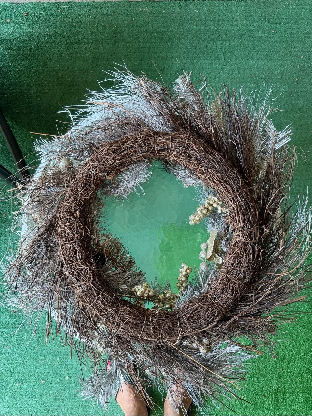Festive Silver & Gold & Holiday Wreath